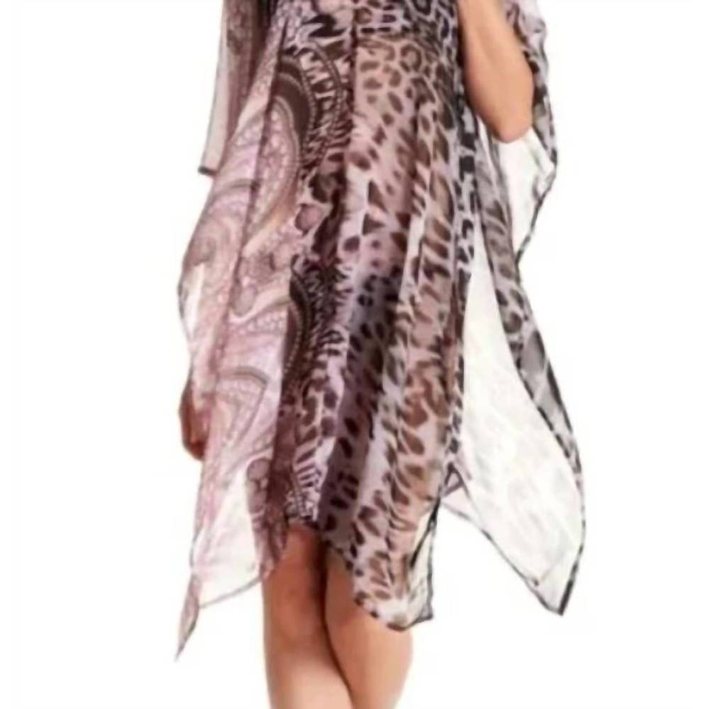 NEW LA FLORENTINA cheetah semi sheer cover up in multi
